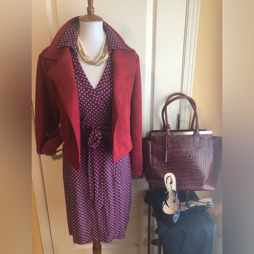 Philosophy Burgundy Faux Leather open moto